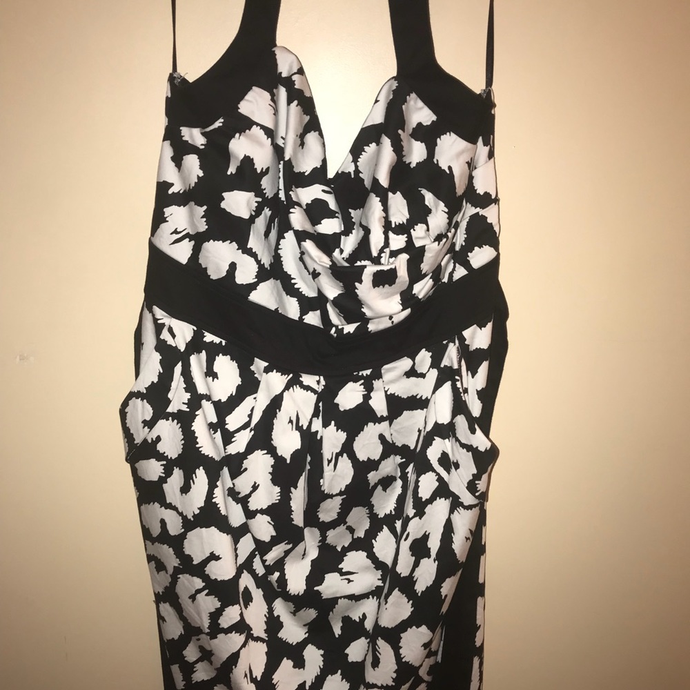 Black and white halter dress